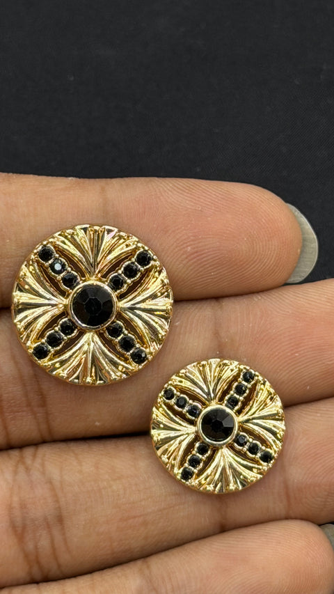 Black Royal Cross Sherwani/Jodhpuri Buttons