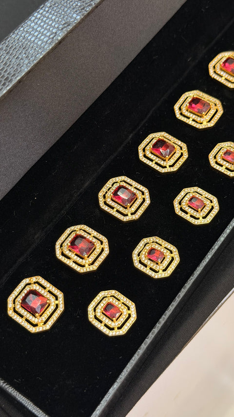 Traditional Ruby Stone Sherwani/Jodhpuri Buttons