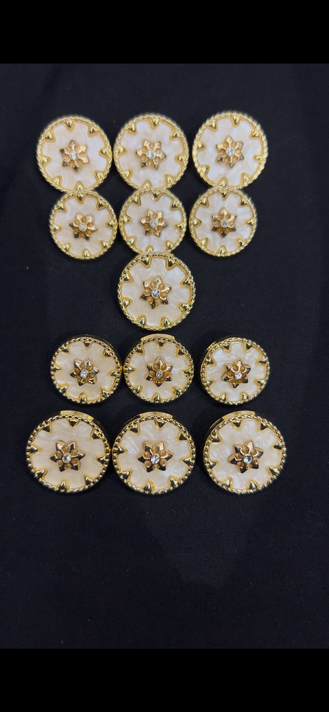 Mother Of Pearl Gold Sherwani/Jodhpuri Buttons