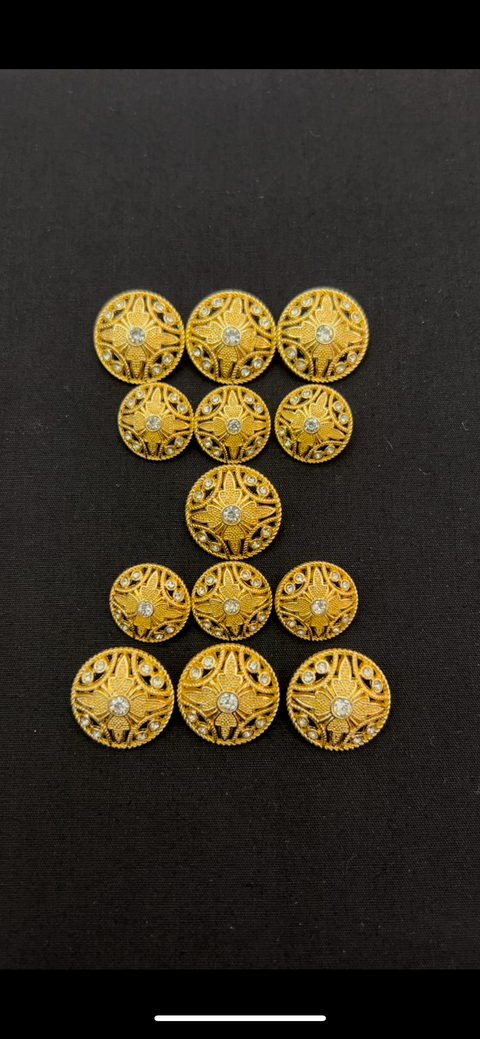 Engraved Gold Sherwani/jodhpuri Metallic Buttons