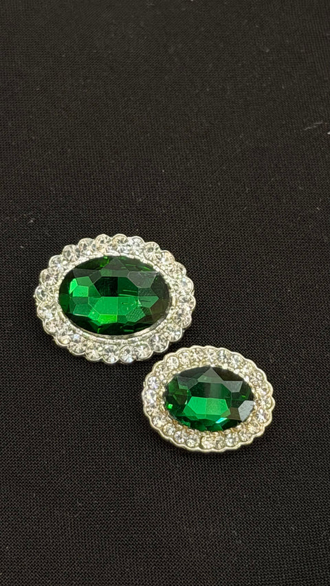 Emerald CZ Crest Sherwani/Jodhpuri Buttons