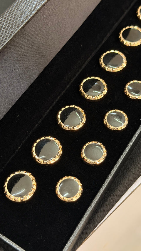 Sleek Black Sherwani/Jodhpuri Buttons