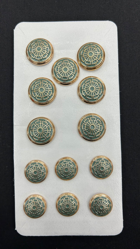Artistic Teal Sherwani/Jodhpuri Metallic Buttons