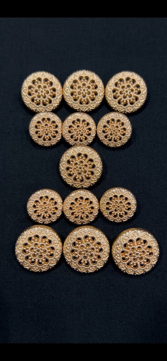 Engraved Rose Gold Sherwani/Jodhpuri Metallic Buttons