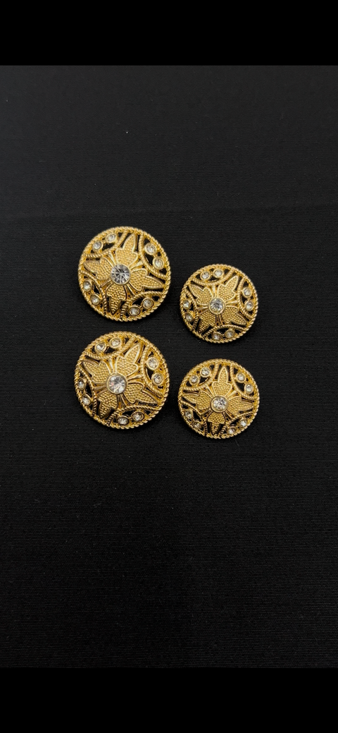 Engraved Gold Stone Buttons