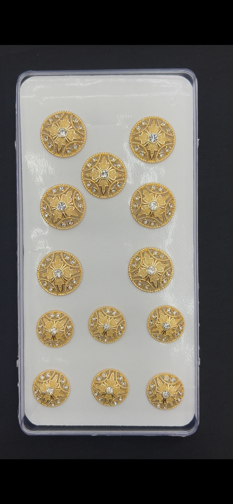 Engraved Gold Stone Buttons