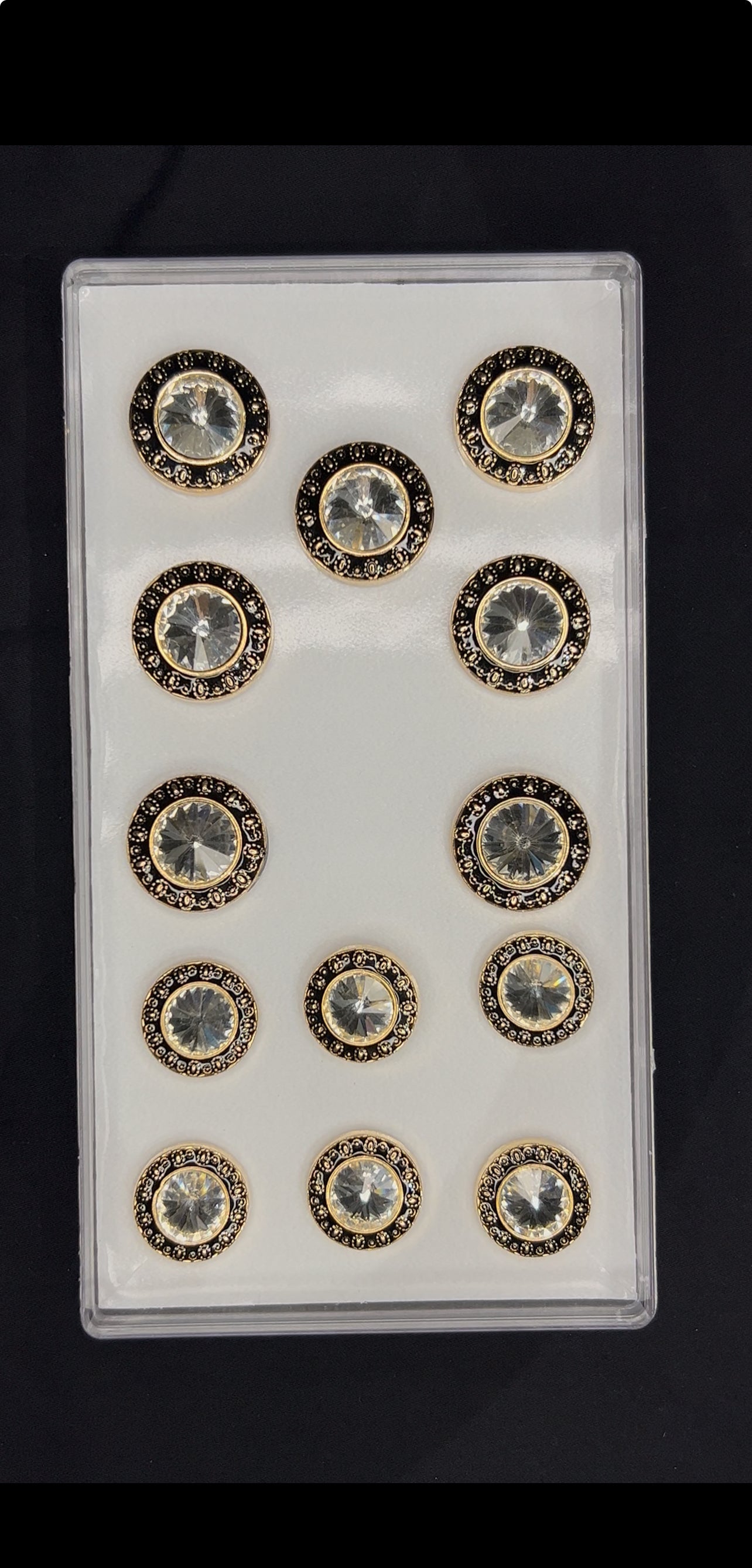 Antique Mirror White Stone Sherwani/Jodhpuri Buttons