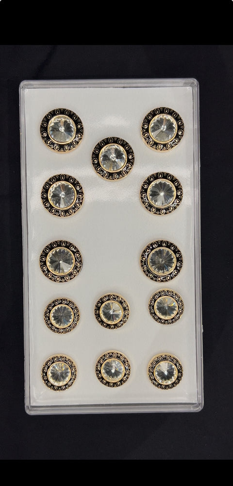 Antique Mirror White Stone Sherwani/Jodhpuri Buttons