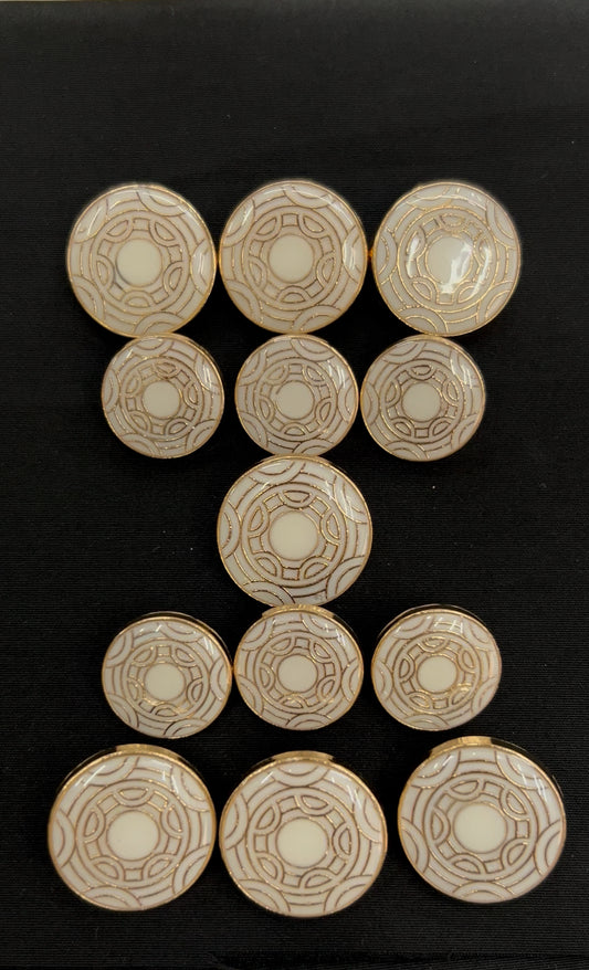Aurum White Sherwani/Jodhpuri Button