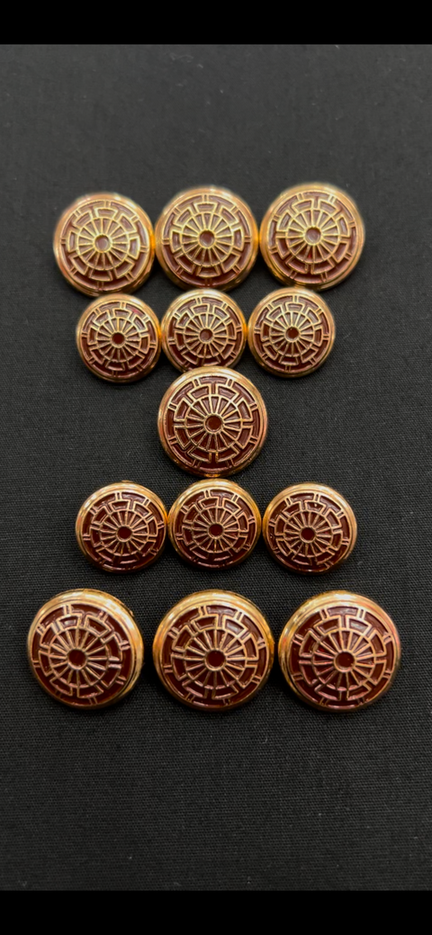 Artistic Maroon Sherwani/Jodhpuri Metallic Buttons