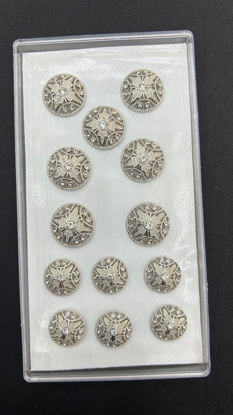 Engraved Silver Sherwani/Jodhpuri Metallic Buttons