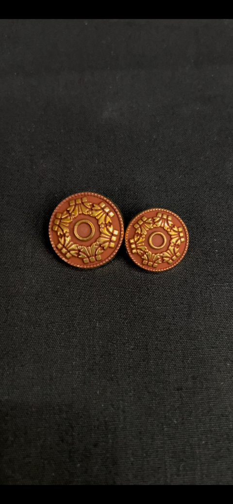 Matte Red Sherwani/Jodhpuri Metallic Buttons