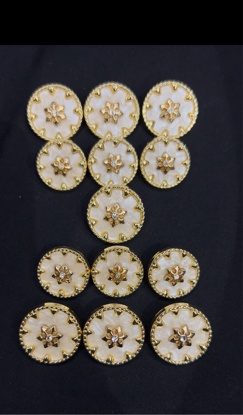 Mother Of Pearl Gold Sherwani/Jodhpuri Buttons