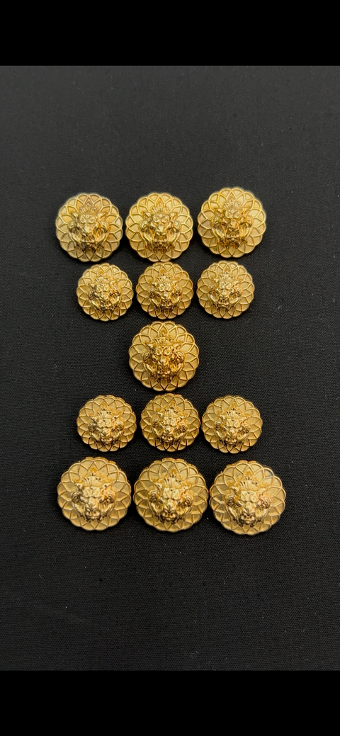 Jaguar Faced Gold Sherwani / Jodhpuri Buttons