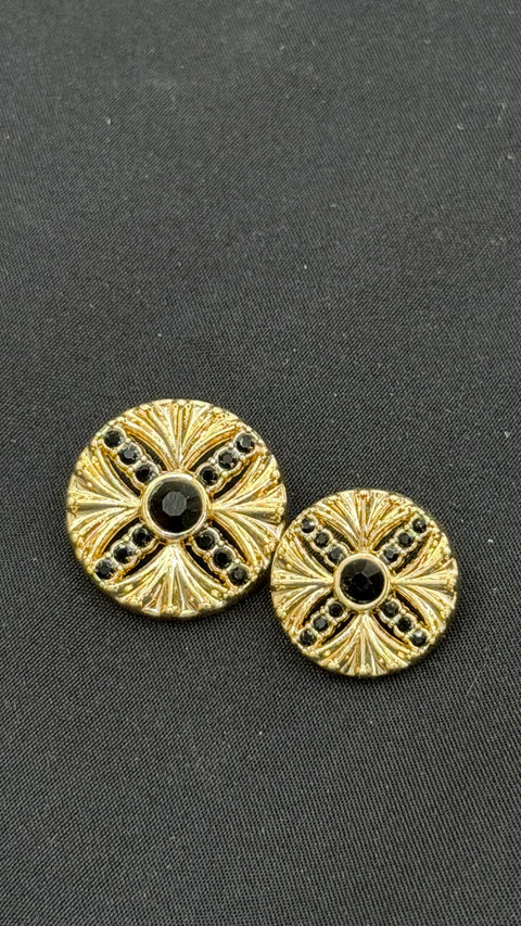 Black Royal Cross Sherwani/Jodhpuri Buttons