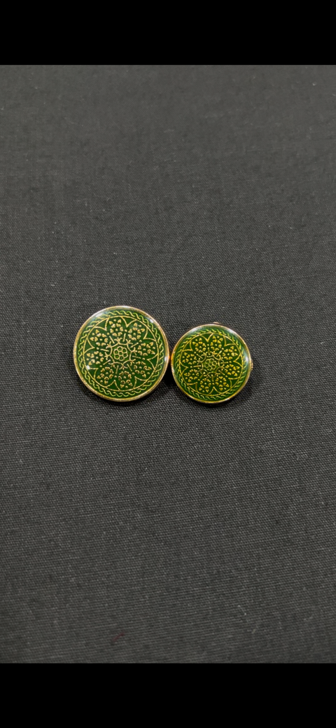 Emerald Green Meena Sherwani/Jodhpuri Metallic Buttons