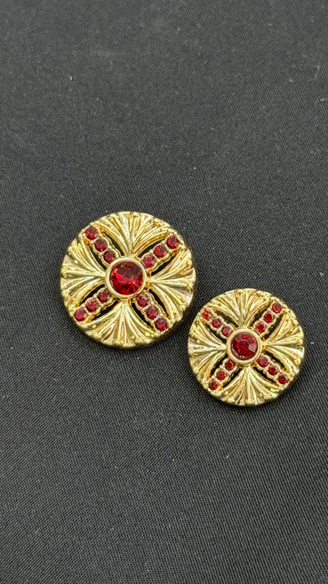 Red Royal Cross Sherwani/Jodhpuri Buttons
