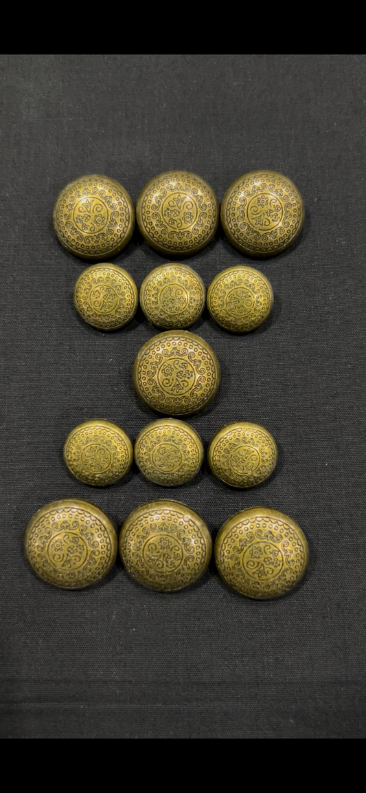Vintage Green Sherwani/Jodhpuri Metallic Buttons