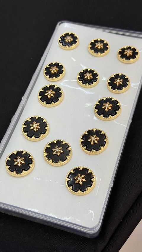 Ceramic Black Sherwani/Jodhpuri Buttons