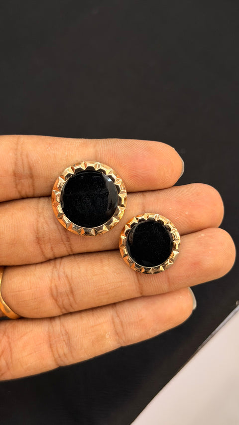 Sleek Black Sherwani/Jodhpuri Buttons