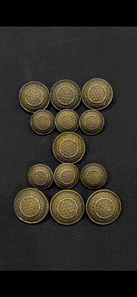 Aesthetic Green Sherwani/Jodhpuri Metal Buttons
