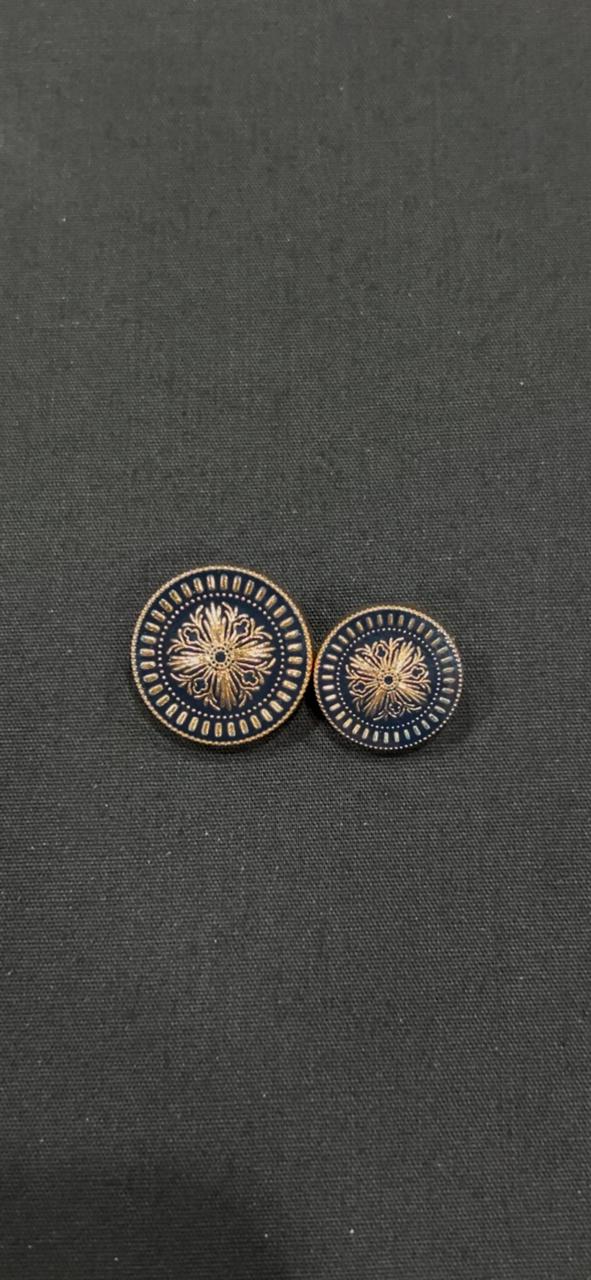 Sapphire Enamel Sherwani/Jodhpuri Metallic Buttons