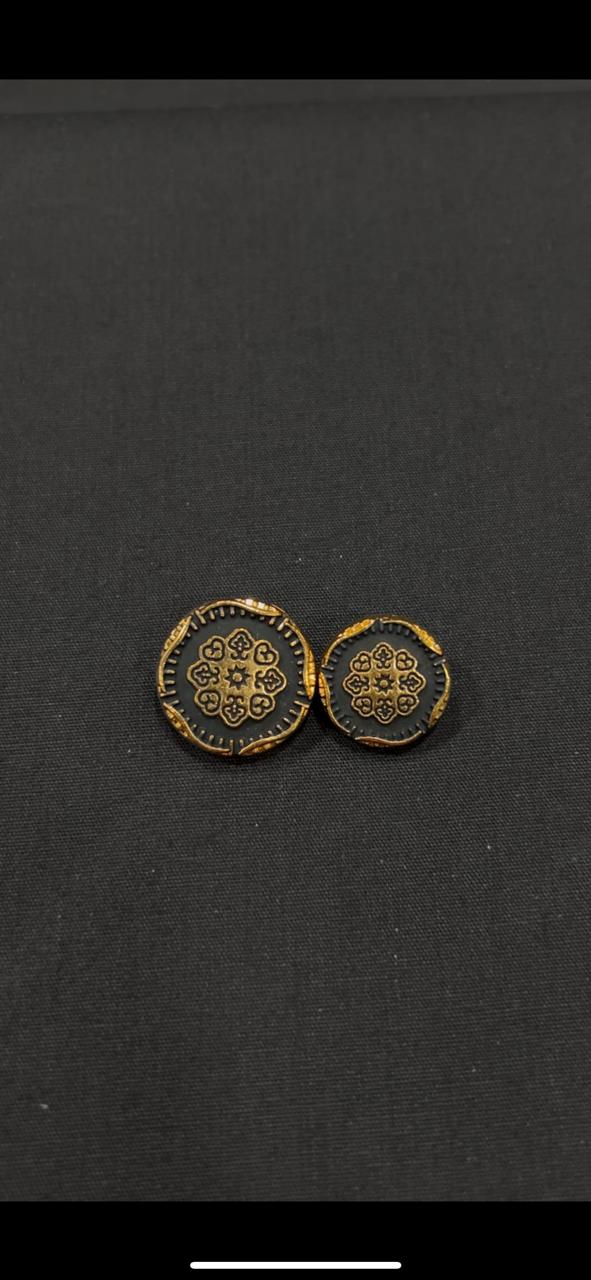 Black Antique Matte Sherwani/Jodhpuri Metal Button