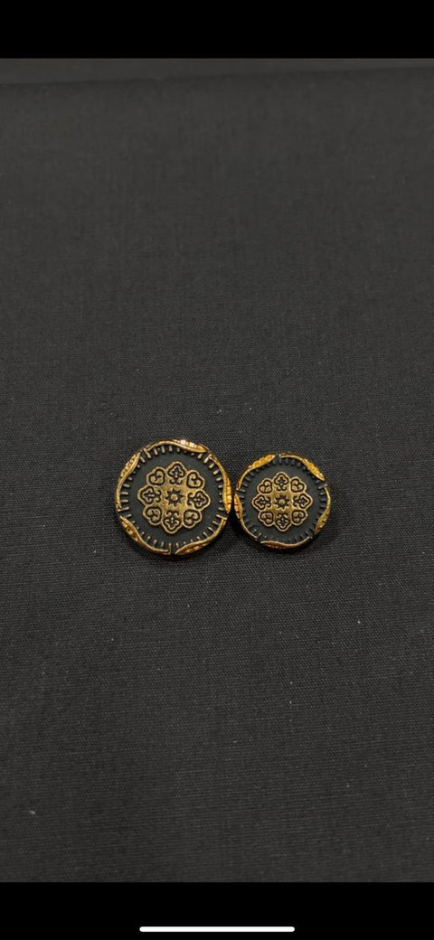 Black Antique Matte Sherwani/Jodhpuri Metal Button