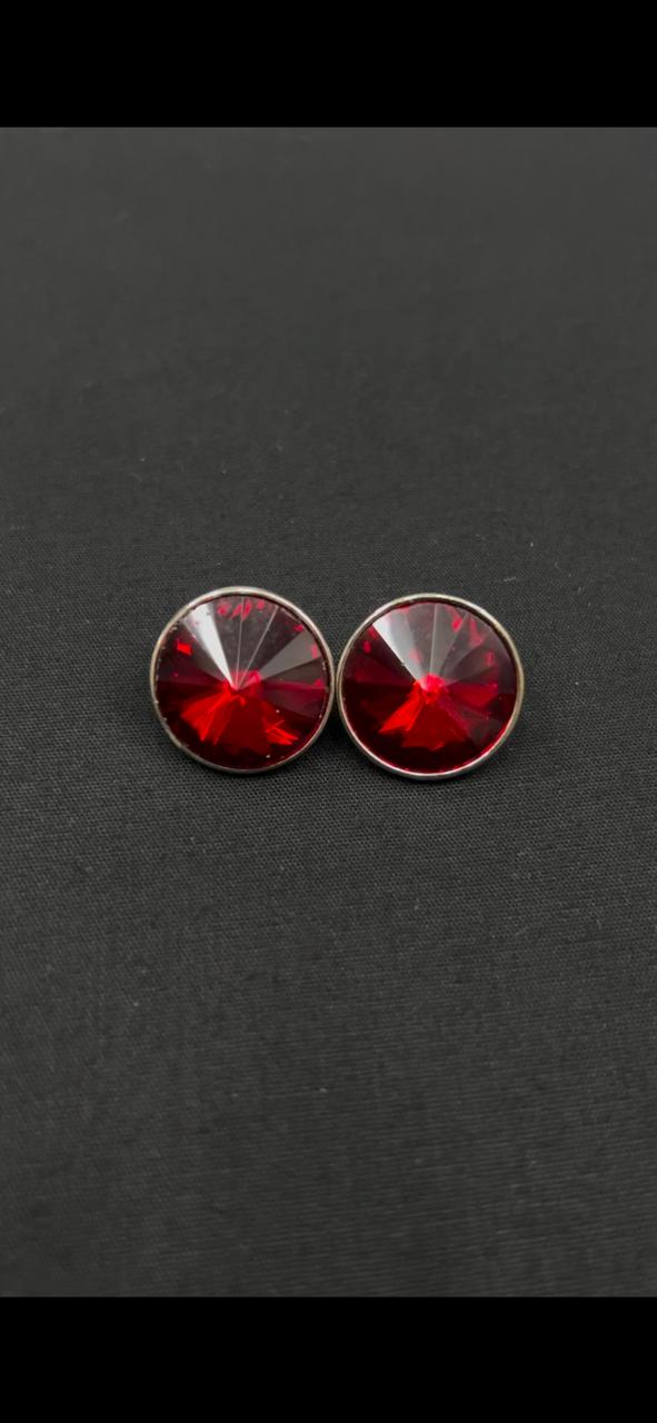 Stoned Red Metallic Sherwani/Jodhpuri Button
