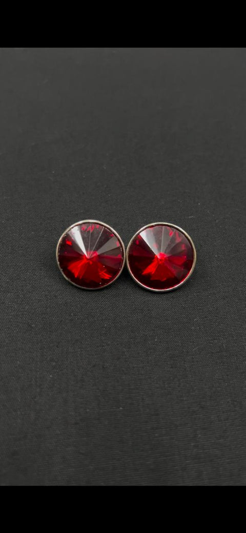 Stoned Red Metallic Sherwani/Jodhpuri Button