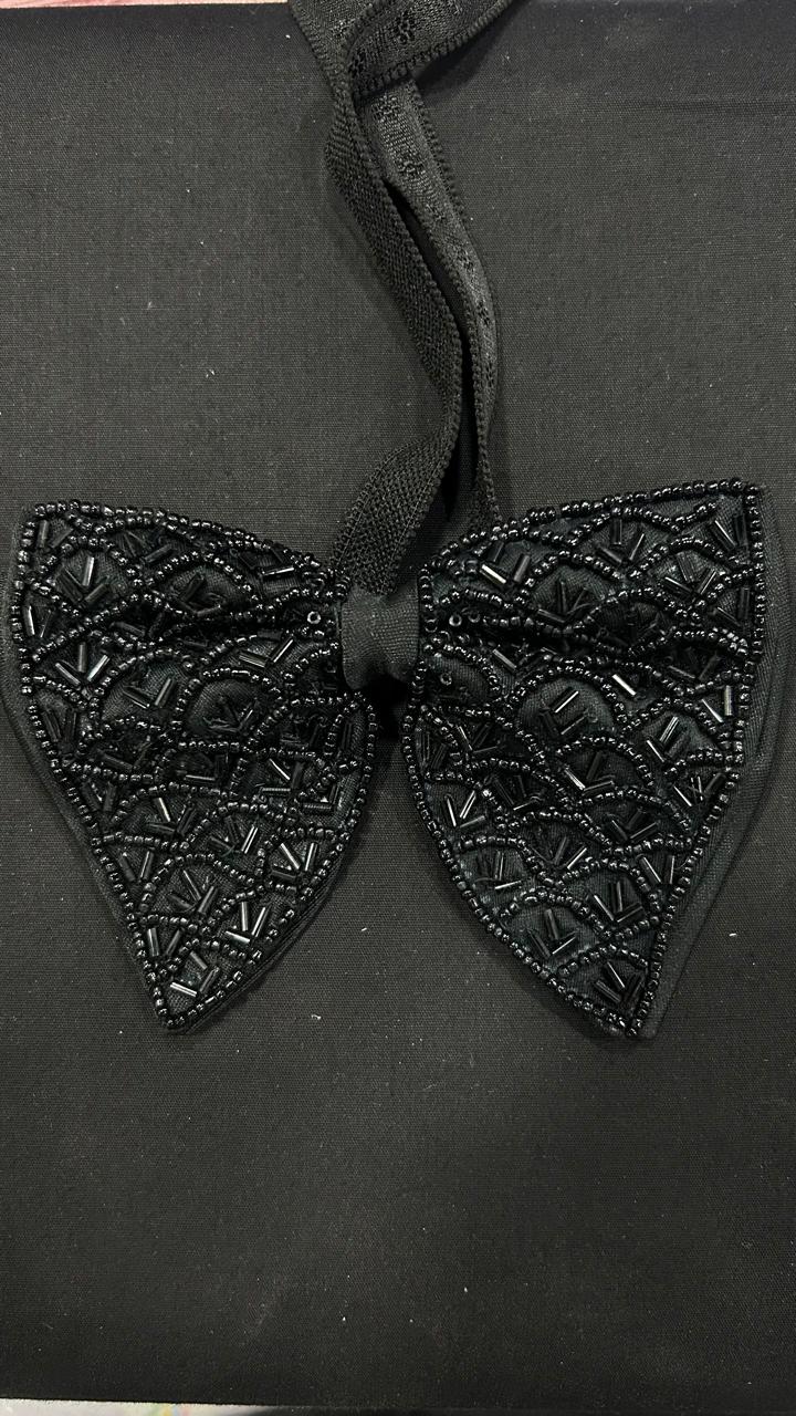 Hand Work Butterfly Bow-Tie Black