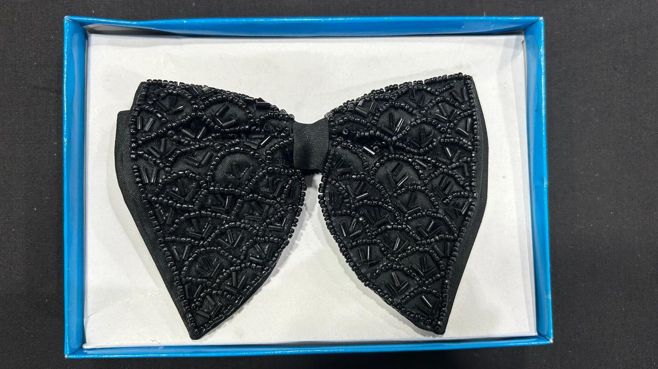 Hand Work Butterfly Bow-Tie Black