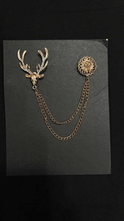 Elegant Deer Brooch Sherwani/Jodhpuri/Suit