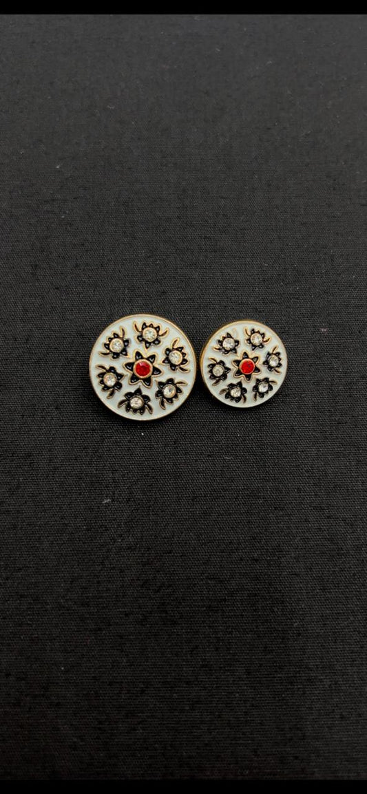 Meenakari white Sherwani/Jodhpuri Metal Button