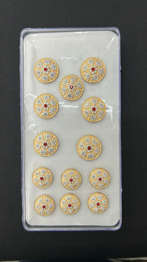 Meenakari Peach Sherwani/Jodhpuri Metal Button