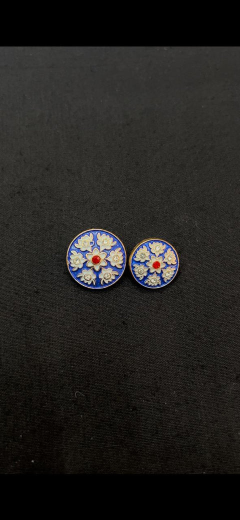 Meenakari Royal Blue Sherwani/Jodhpuri Metal Buttons